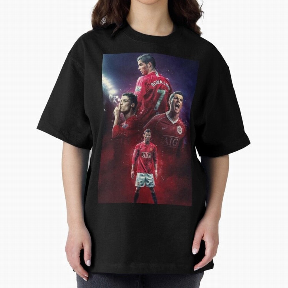 CR7 Art Wallpaper Ronaldo Posters Oversized T-Shirt Fuel Global Football Passion for FIFA World Cup 2026 Group Stage, Inspired by Neymar, France and Portugal, Goal Celebration Energy, Supporter Heritage, Football Icons and Worldwide Tournament Joy;