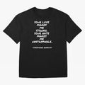 Christiano Ronaldo - Your love makes me strong. Your hate makes me unstoppable Oversized T-Shirt Represent the FIFA World Cup 2026 Group Stage Journey through Mbappe Highlights, Spain Pride, Retro Football Energy, Iconic Rivalries, Trophy Chase