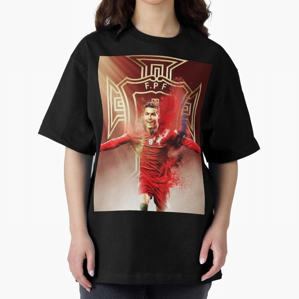 CR>7 Por Oversized T-Shirt Show Your Love for Match Day Hype around FIFA World Cup 2026 Group Stage, Haaland, Brazil, Portugal and Argentina, Championship Spirit, Famous Goals, Roaring Crowds and International Football Unity; Perfect for People Who
