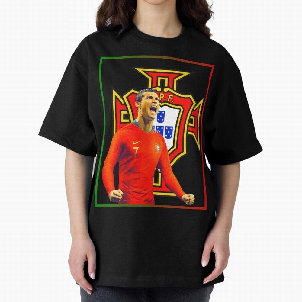 cristiano ronaldo Oversized T-Shirt Celebrate Global Passion for Global Football Passion for FIFA World Cup 2026 Group Stage, Built around Neymar, Haaland and Cristiano Ronaldo, France, Match Day Excitement, Supporter Culture, Golden Goals and
