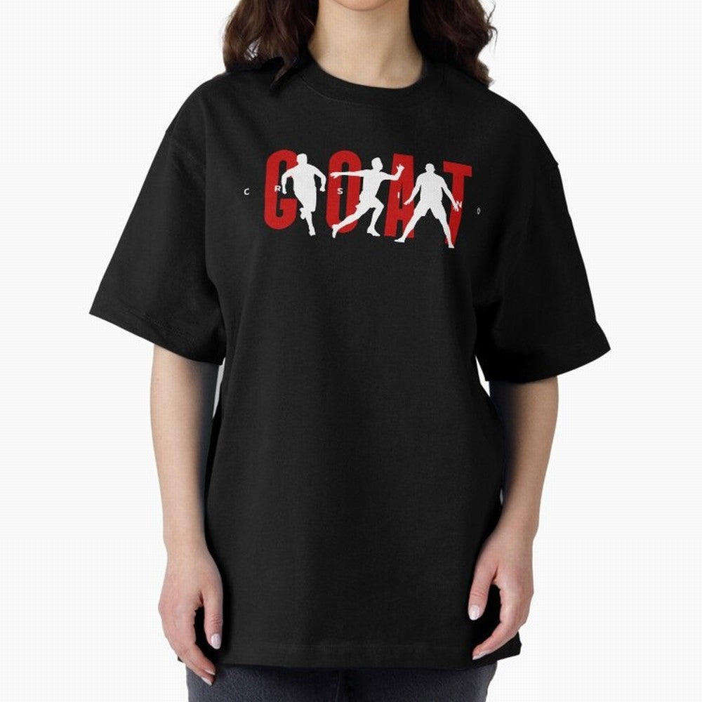 Cristiano Ronaldo Goat Oversized T-Shirt Relive Legendary Nights from FIFA World Cup 2026 Group Stage Centered on Haaland, Portugal, Spain and Germany Energy, Champion Mindset, Group Stage Buzz, Knockout Tension and Passionate Fan Culture; Made for