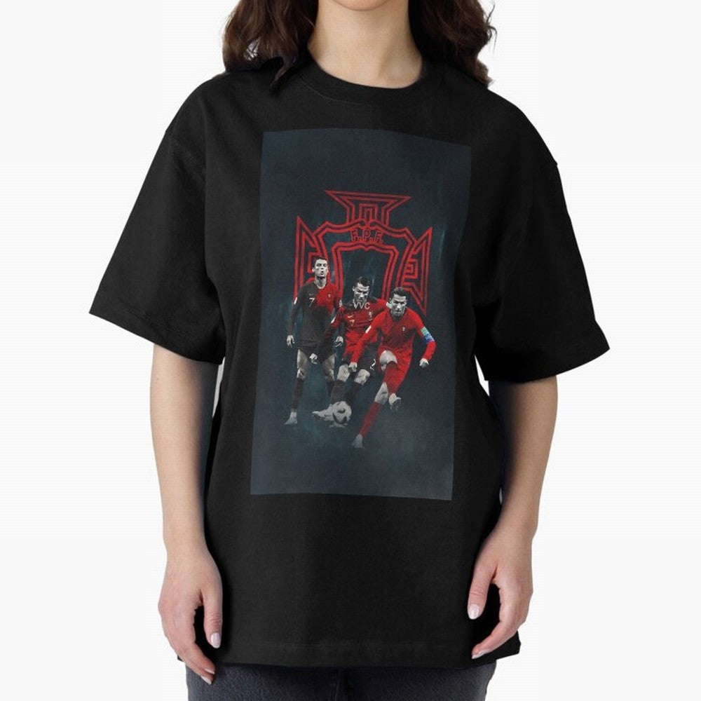 Art CR7 Wallpaper Oversized T-Shirt Remember Iconic Moments from FIFA World Cup 2026 for Fans of Neymar, Haaland and Cristiano Ronaldo and Germany, Bringing Football Passion, Legendary Performances, Festival Vibes and Supporter Community; Ideal for