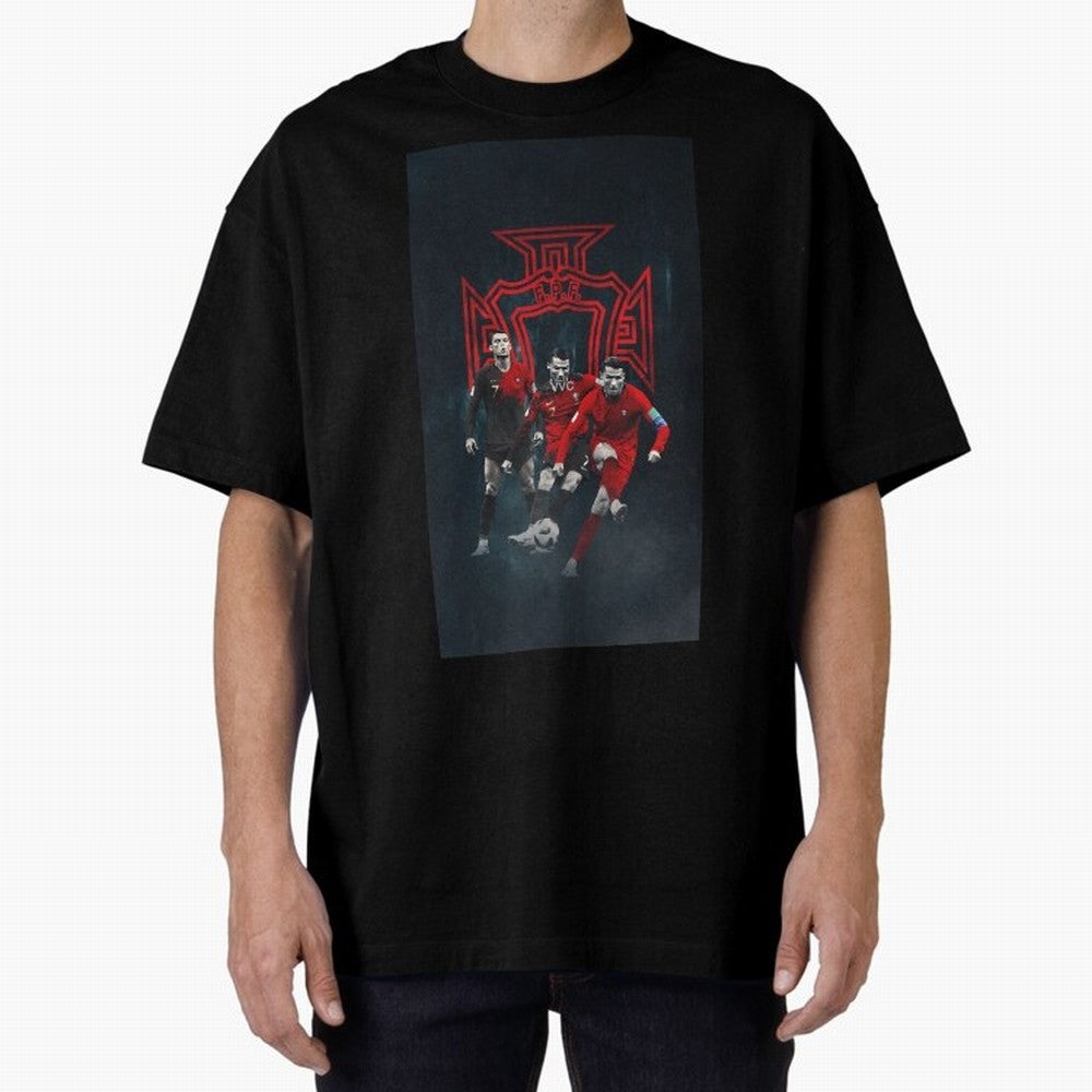 Art CR7 Wallpaper Oversized T-Shirt Remember Iconic Moments from FIFA World Cup 2026 for Fans of Neymar, Haaland and Cristiano Ronaldo and Germany, Bringing Football Passion, Legendary Performances, Festival Vibes and Supporter Community; Ideal for
