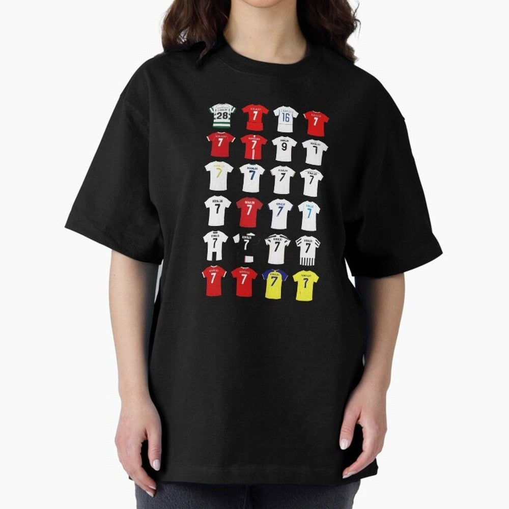 Cristiano Ronaldo Football Shirt Oversized T-Shirt Honor the Beautiful Game during FIFA World Cup 2026 Group Stage Spirit, Built around Argentina, Haaland, Supporter Pride, Iconic Celebrations, Legendary Names and Global Match Day Energy; Great for
