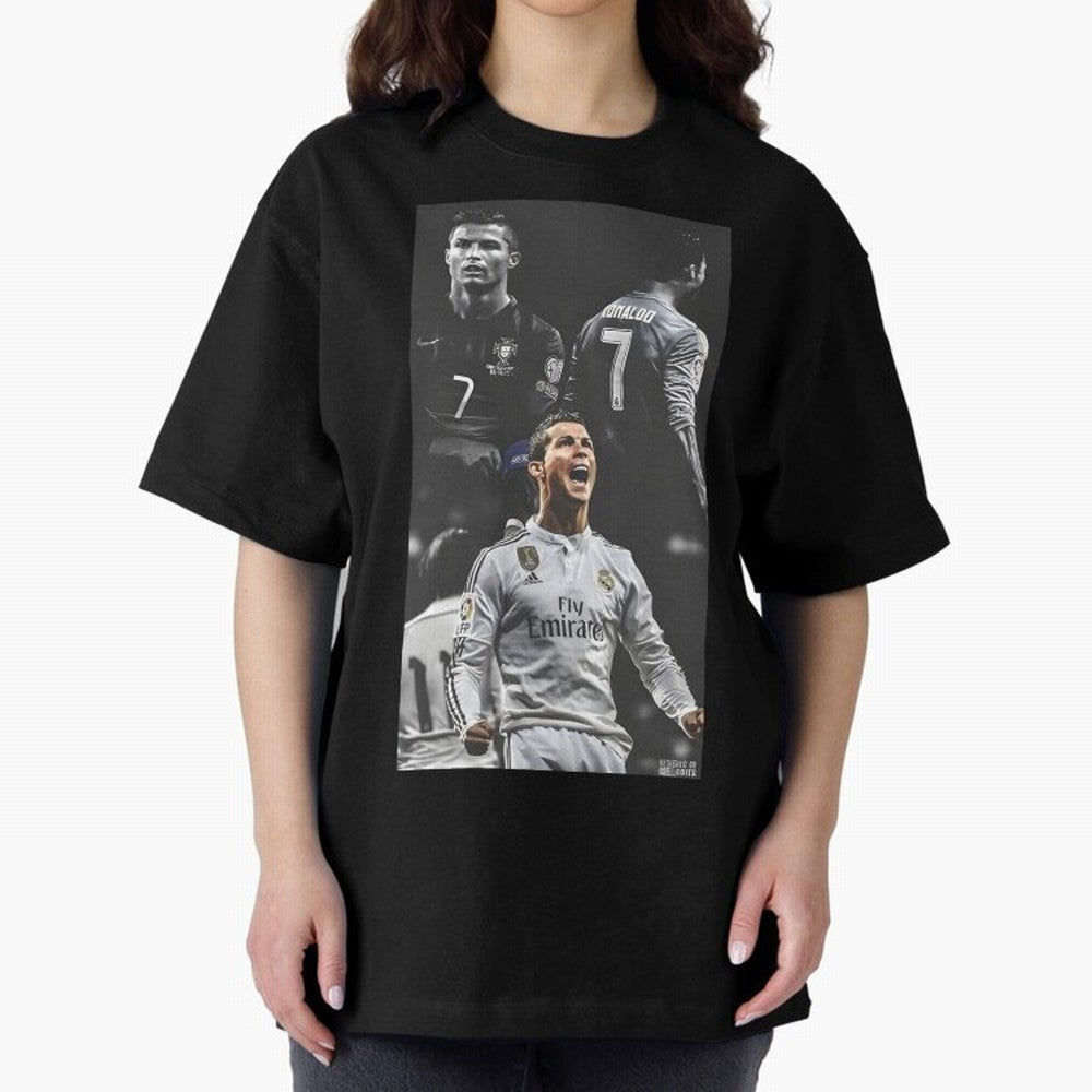 Cristiano Ronaldo CR7 Football Art Poster Oversized T-Shirt Fuel the Hype around FIFA World Cup 2026 Group Stage Spirit, with England, France and Netherlands, Cristiano Ronaldo, Goal Celebration Energy, Supporter Heritage, Football Icons and