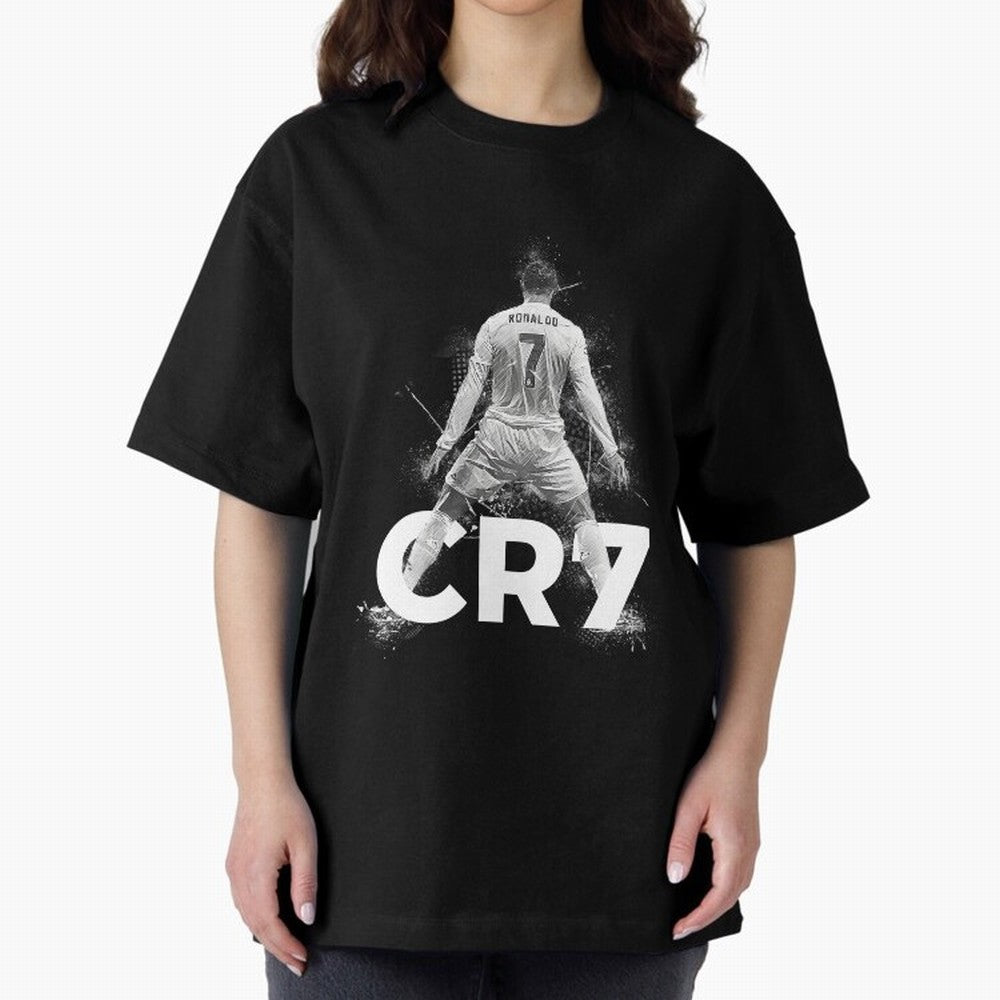 Cristiano Ronaldo CR7 Oversized T-Shirt Show Support during Global Football Passion for FIFA World Cup 2026 USA Canada Mexico, Driven by Mbappe, Portugal, Supporter Pride, Iconic Celebrations, Legendary Names and Global Match Day Energy; Ideal for