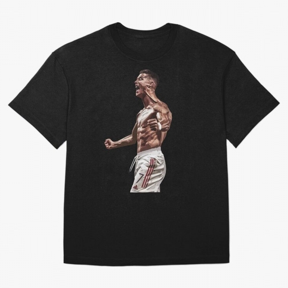 Cristiano Ronaldo - Celebration - CR7 - Black Oversized T-Shirt Celebrate the Magic of the FIFA World Cup 2026 Journey through Messi and Cristiano Ronaldo Highlights, Brazil Pride, Goal Celebration Energy, Supporter Heritage, Football Icons and