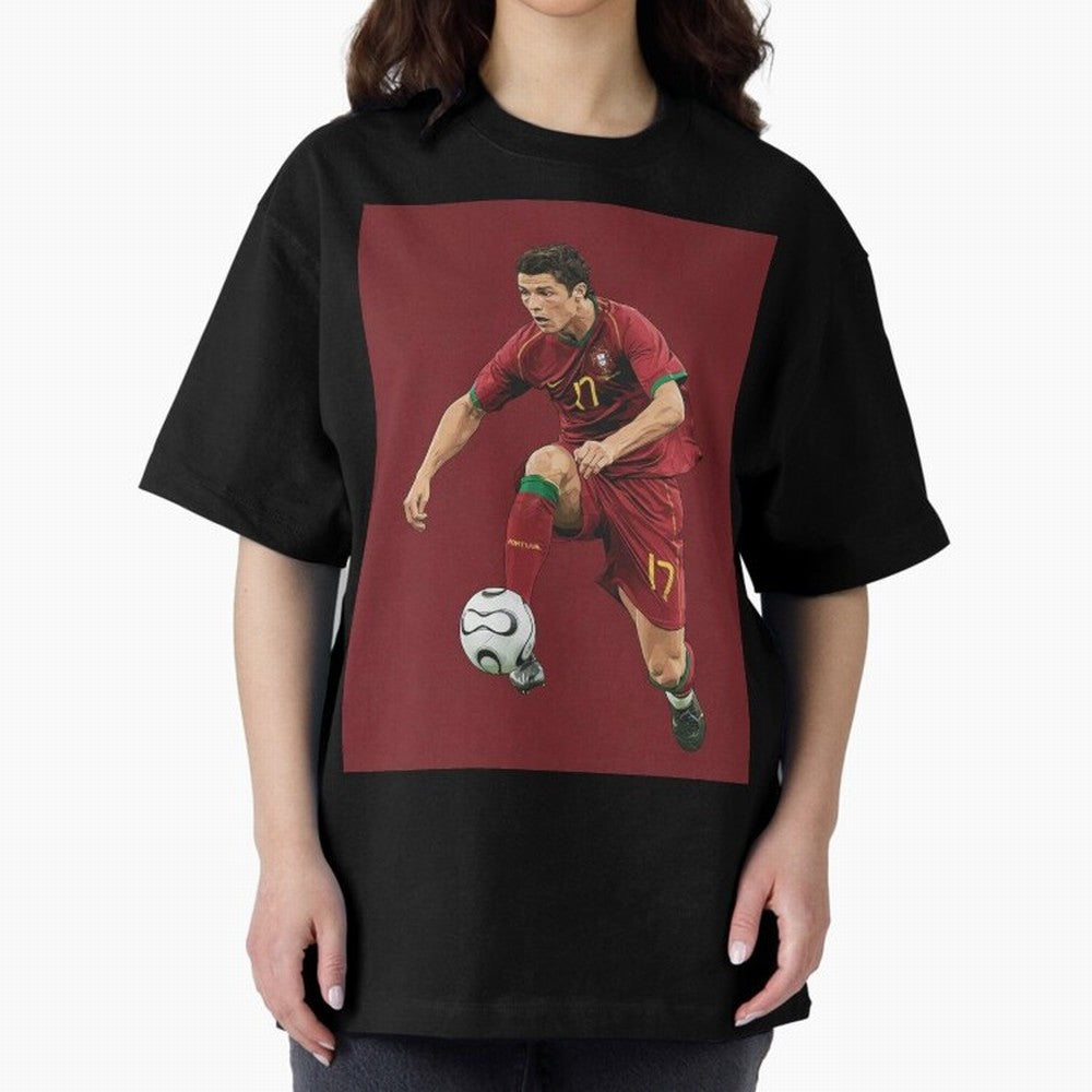 Ronaldo Oversized T-Shirt Step into Match Day Hype around FIFA World Cup 2026 USA Canada Mexico, Messi, CR7 and Mbappe, Argentina, Champion Mindset, Group Stage Buzz, Knockout Tension and Passionate Fan Culture; Ideal for Passionate Fans Who Love