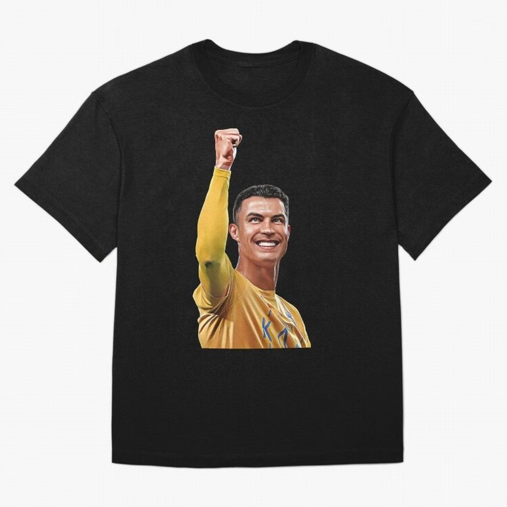 Cristiano Ronaldo - CR 7 Celebration Oversized T-Shirt Bring a Champion Mindset to Global Football Passion for FIFA World Cup 2026 USA Canada Mexico, Driven by Messi, Neymar and Mbappe, Spain and Netherlands, Retro Football Energy, Iconic