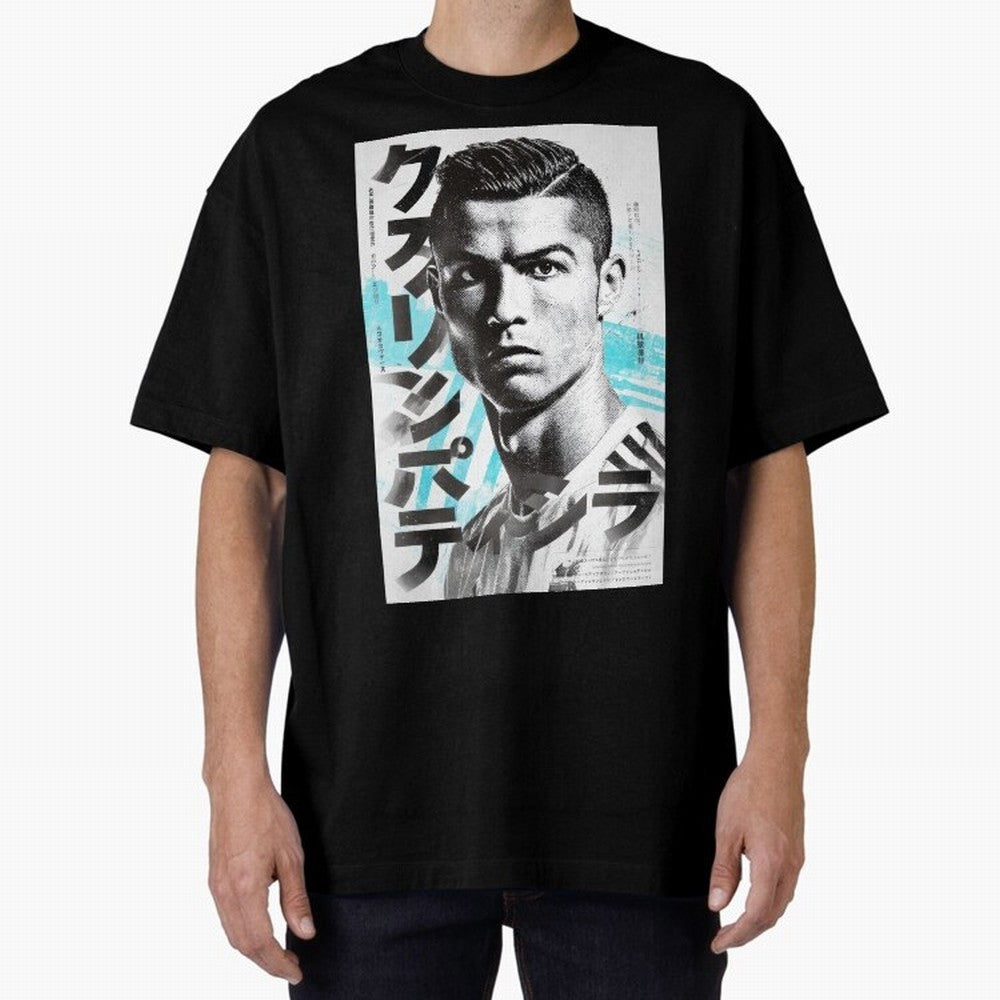 Cristiano Japanese Poster Oversized T-Shirt Bring Champion Energy into FIFA World Cup 2026 for Fans of Neymar and Netherlands, Bringing Match Day Excitement, Supporter Culture, Golden Goals and Global Football Passion; Great for Supporters Who Love