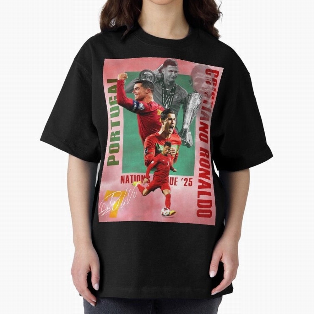 Cristiano Ronaldo Portugal Football Legend Oversized T-Shirt Wear the Spirit of Global Football Passion for FIFA World Cup 2026 USA Canada Mexico, Built around CR7 and Messi, Portugal, Fan Favorite Moments, National Team Passion, Big Match Drama