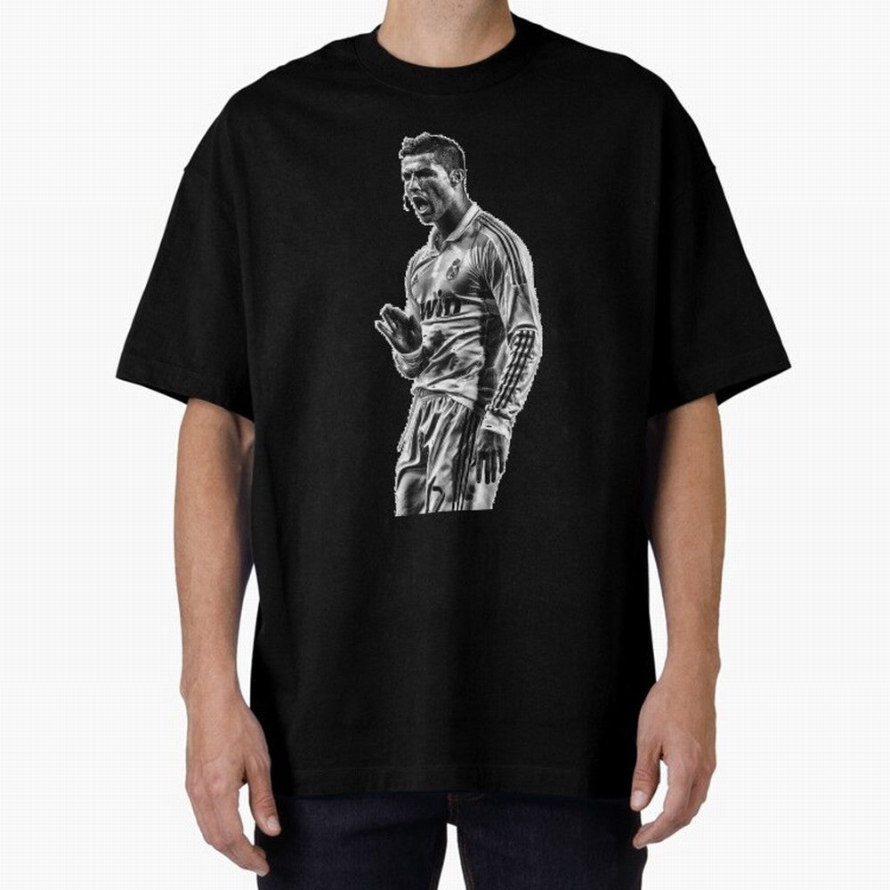 Cristiano Ronaldo Calma Oversized T-Shirt Celebrate Golden Goal Energy in FIFA World Cup 2026 USA Canada Mexico for Fans of Messi, CR7 and Mbappe and Spain, Bringing Supporter Pride, Iconic Celebrations, Legendary Names and Global Match Day Energy;