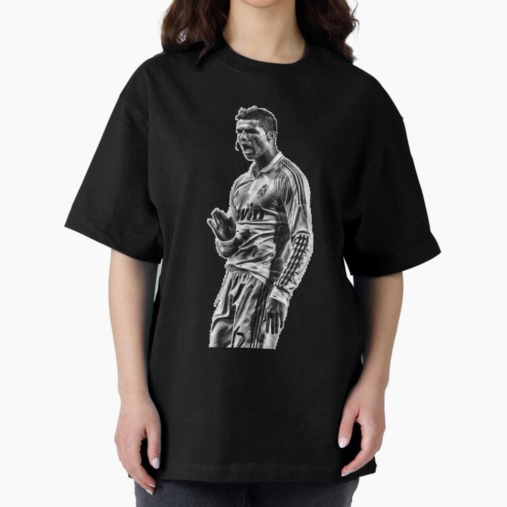 Cristiano Ronaldo Calma Oversized T-Shirt Celebrate Golden Goal Energy in FIFA World Cup 2026 USA Canada Mexico for Fans of Messi, CR7 and Mbappe and Spain, Bringing Supporter Pride, Iconic Celebrations, Legendary Names and Global Match Day Energy;