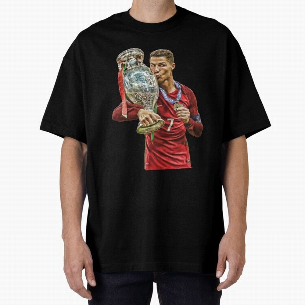 Cristiano Ronaldo Oversized T-Shirt Celebrate Classic Football Spirit in FIFA World Cup 2026 for Fans of Messi, Neymar and Mbappe and Netherlands, Bringing Match Day Excitement, Supporter Culture, Golden Goals and Global Football Passion; Made for