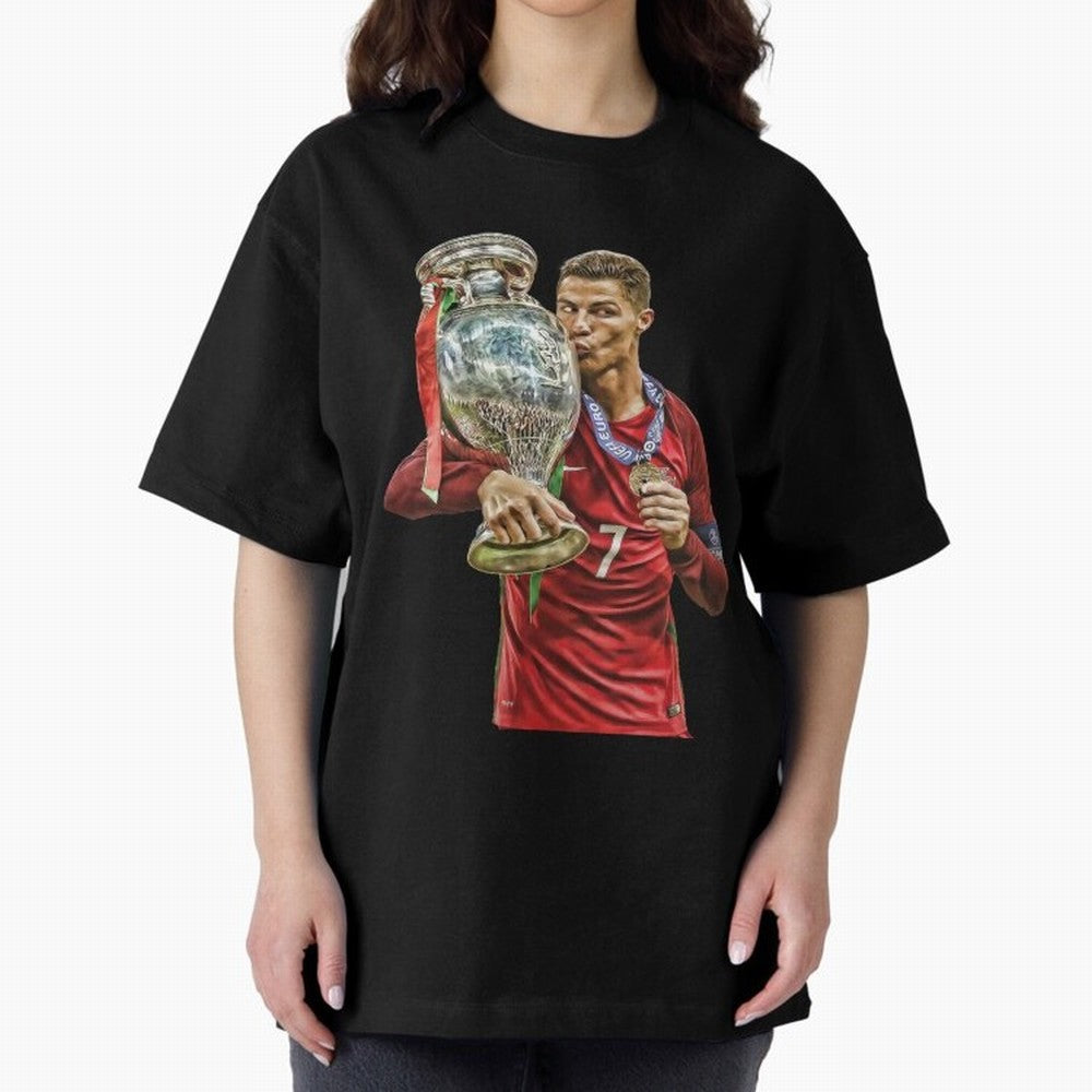 Cristiano Ronaldo Oversized T-Shirt Celebrate Classic Football Spirit in FIFA World Cup 2026 for Fans of Messi, Neymar and Mbappe and Netherlands, Bringing Match Day Excitement, Supporter Culture, Golden Goals and Global Football Passion; Made for