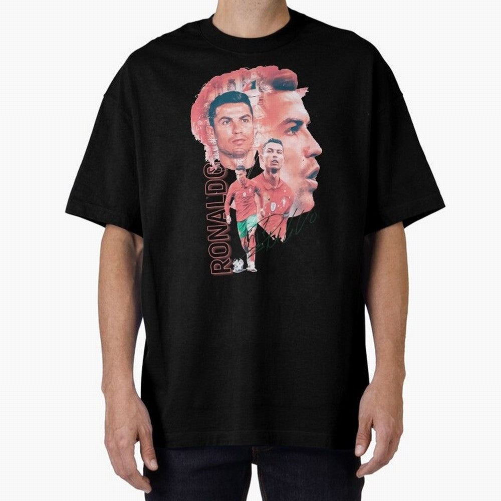 Cristiano Ronaldo Design Oversized T-Shirt Honor the Beautiful Game during FIFA World Cup 2026 Group Stage Spirit, Celebrating Spain, CR7, Goal Celebration Energy, Supporter Heritage, Football Icons and Worldwide Tournament Joy; Ideal for Fans Who
