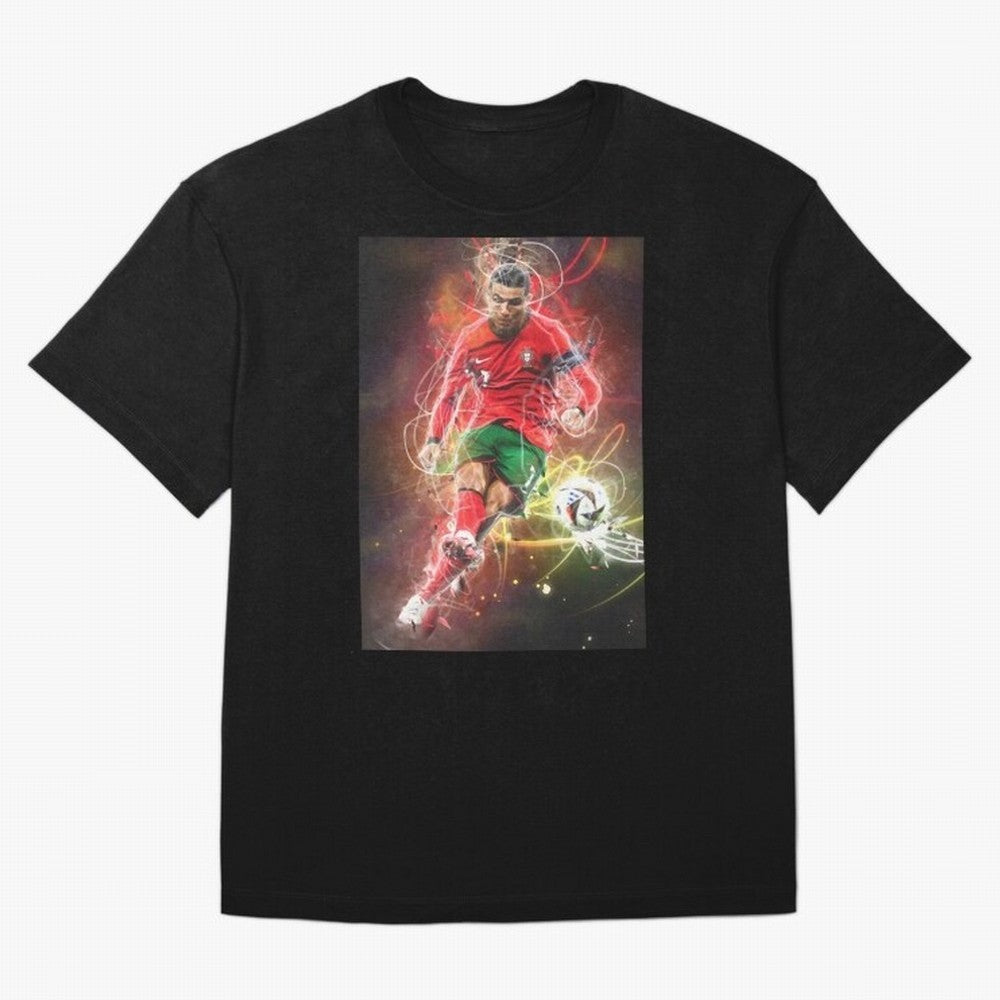 Cristiano Ronaldo Oversized T-Shirt Join the Countdown to FIFA World Cup 2026 USA Canada Mexico for Fans of CR7 and Brazil, Bringing Vintage Soccer Flavor, Modern Football Stars, National Flags and Final Night Emotion; Made for Die Hard Supporters,