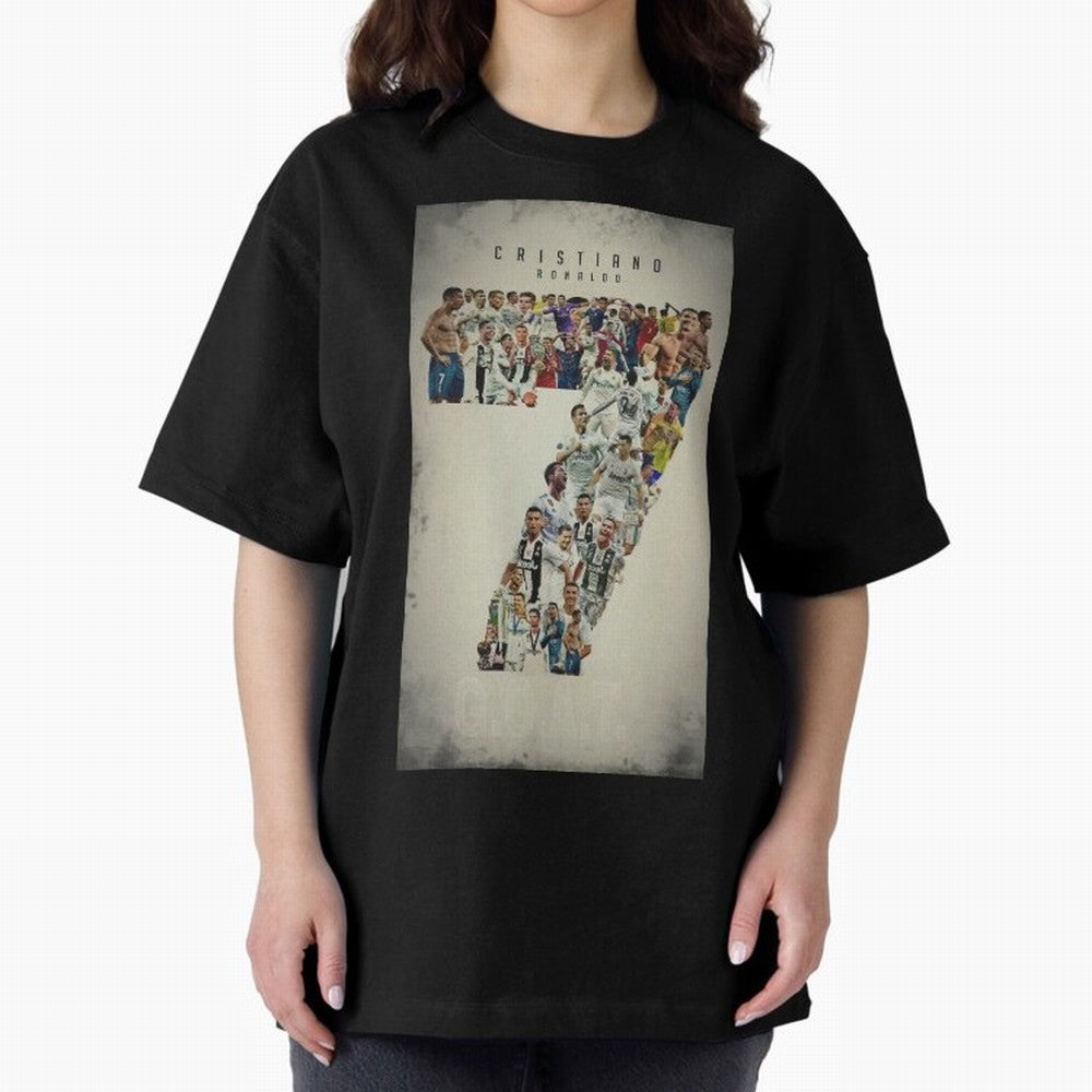 Cristiano Ronaldo Oversized T-Shirt Make the Season About Global Football Passion for FIFA World Cup 2026 USA Canada Mexico, Featuring Messi, CR7 and Mbappe, Argentina, France and Brazil, Championship Spirit, Famous Goals, Roaring Crowds and