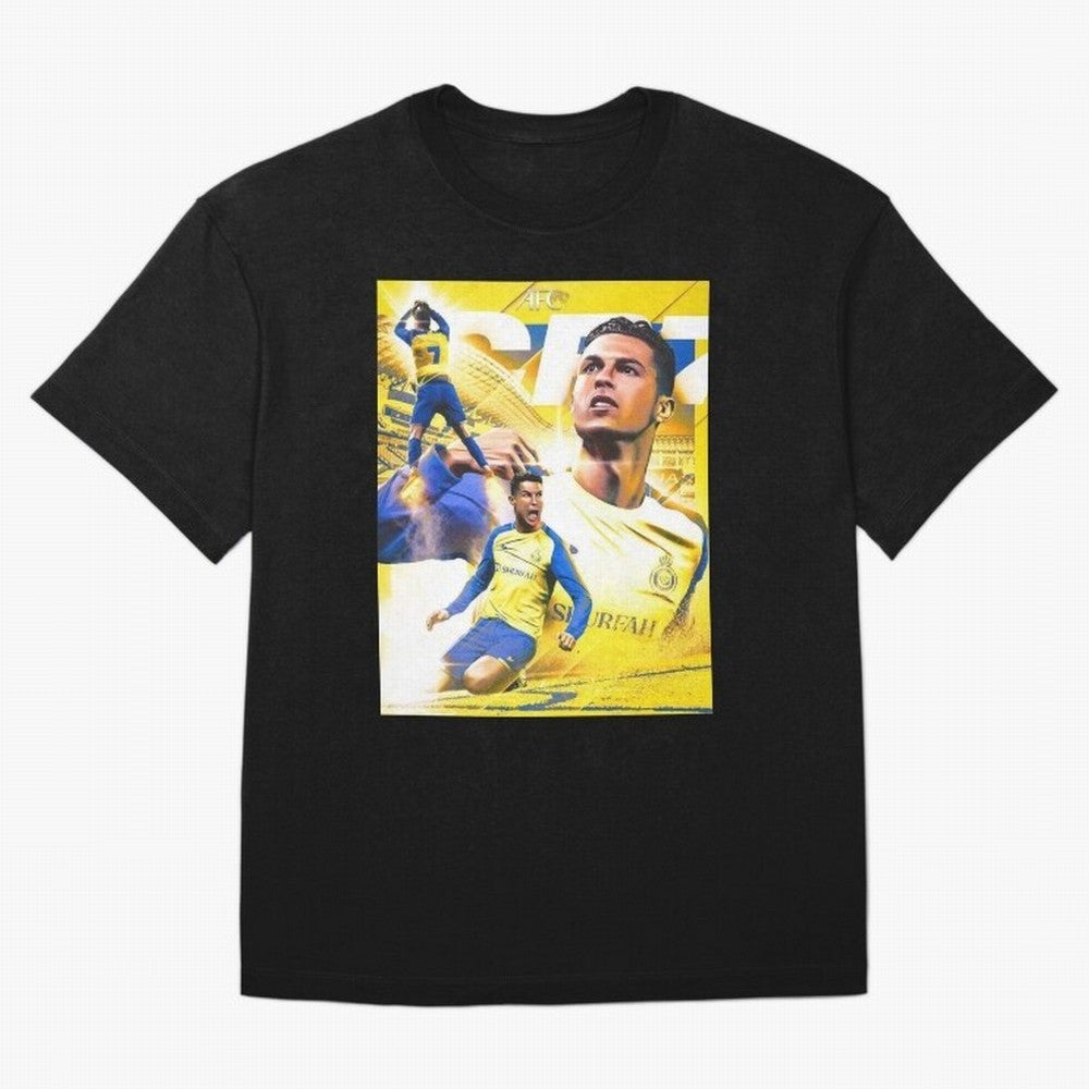 Cristiano Ronaldo Al-Nassr Football Club Oversized T-Shirt Celebrate Rivalries and Pride in Match Day Hype around FIFA World Cup 2026, Neymar, Haaland and Cristiano Ronaldo, Portugal, Spain and Germany, Vintage Soccer Flavor, Modern Football Stars,