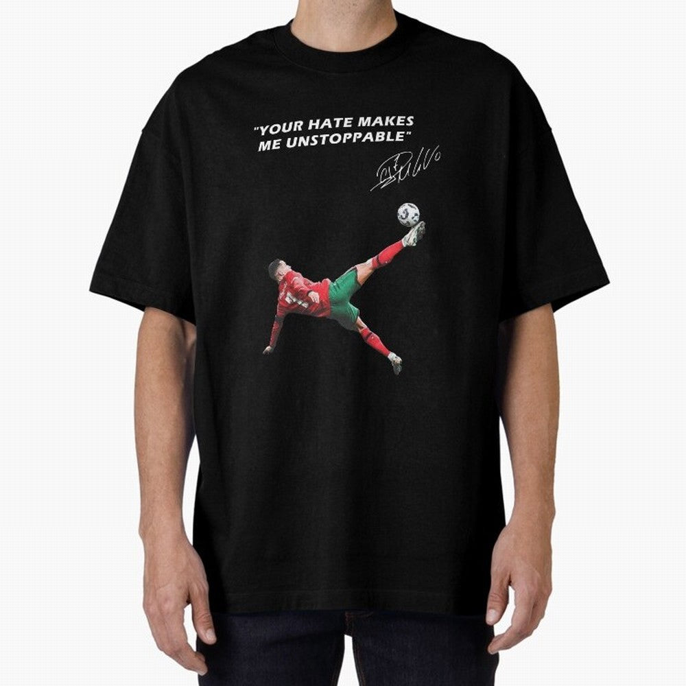 Cristiano Ronaldo Footballer Oversized T-Shirt Bring Home the FIFA World Cup 2026 Group Stage Journey through Haaland Highlights, England Pride, Retro Football Energy, Iconic Rivalries, Trophy Chase Drama and Stadium Atmosphere; Built for
