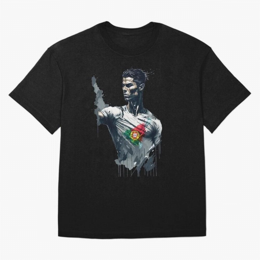 Cristiano Ronaldo splash art Oversized T-Shirt Live for the Drama of Global Football Passion for FIFA World Cup 2026, Driven by Mbappe and Neymar, Spain and Netherlands, Classic Soccer Heritage, Championship Pressure, Fan Loyalty and International