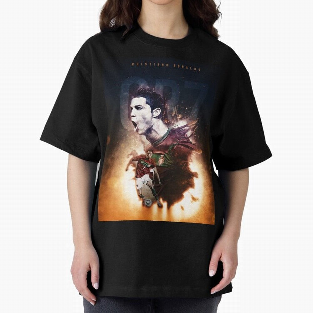 Cristiano Ronaldo 7 Oversized T-Shirt Stand with Match Day Hype around FIFA World Cup 2026 USA Canada Mexico, Neymar, Haaland and Cristiano Ronaldo, Netherlands, Supporter Pride, Iconic Celebrations, Legendary Names and Global Match Day Energy;