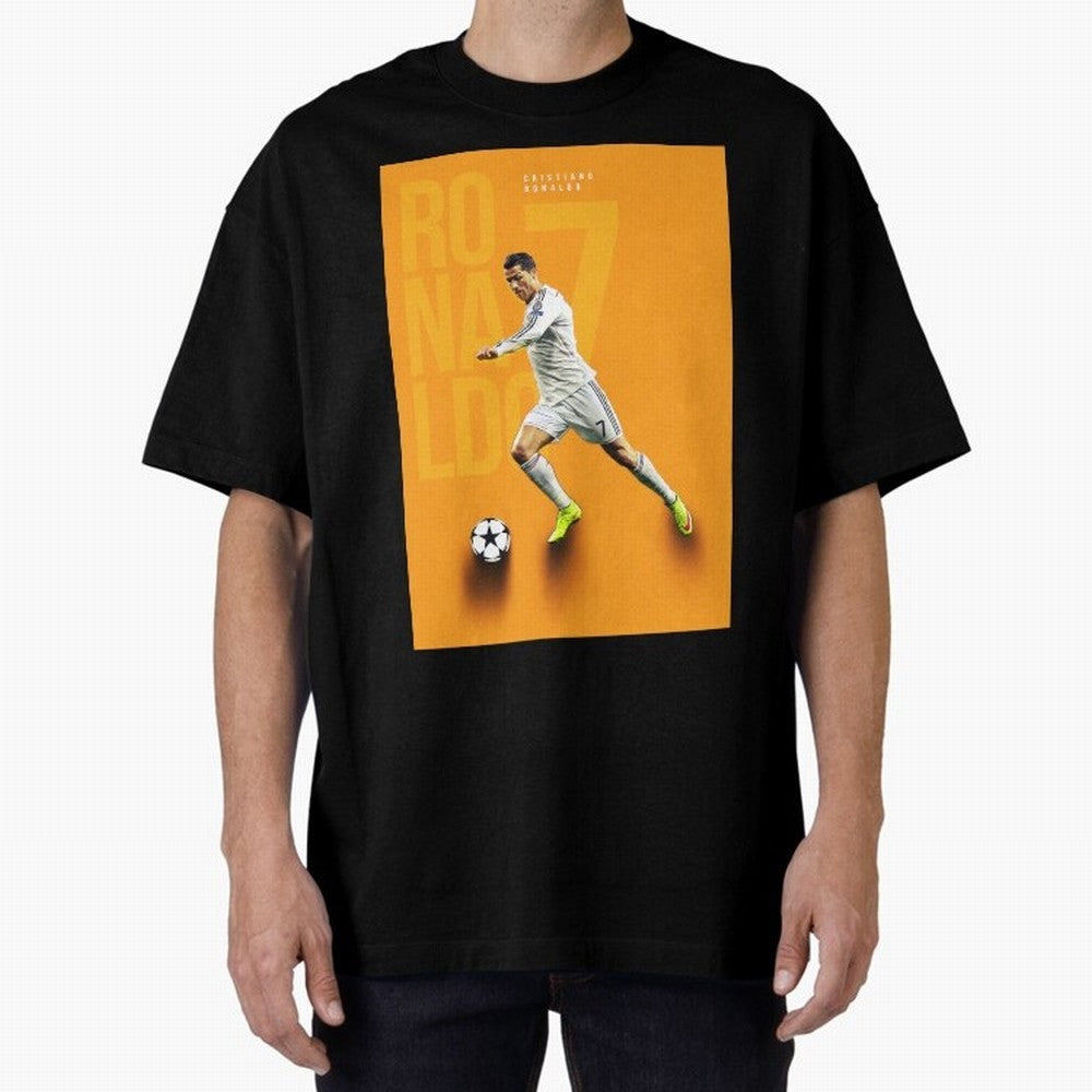 Cristiano Ronaldo 7 Oversized T-Shirt Celebrate Fan Culture around Global Football Passion for FIFA World Cup 2026 USA Canada Mexico, Made for Neymar, Haaland and Cristiano Ronaldo, France and Portugal, Match Day Excitement, Supporter Culture,