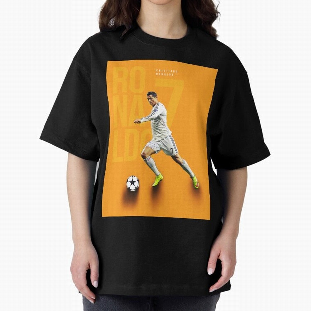 Cristiano Ronaldo 7 Oversized T-Shirt Celebrate Fan Culture around Global Football Passion for FIFA World Cup 2026 USA Canada Mexico, Made for Neymar, Haaland and Cristiano Ronaldo, France and Portugal, Match Day Excitement, Supporter Culture,
