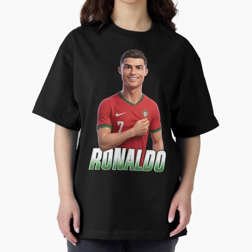 Ronaldo Oversized T-Shirt Show Support during the FIFA World Cup 2026 Group Stage Journey through Haaland Highlights, Spain Pride, Classic Soccer Heritage, Championship Pressure, Fan Loyalty and International Pride; Created for Match Day Parties,