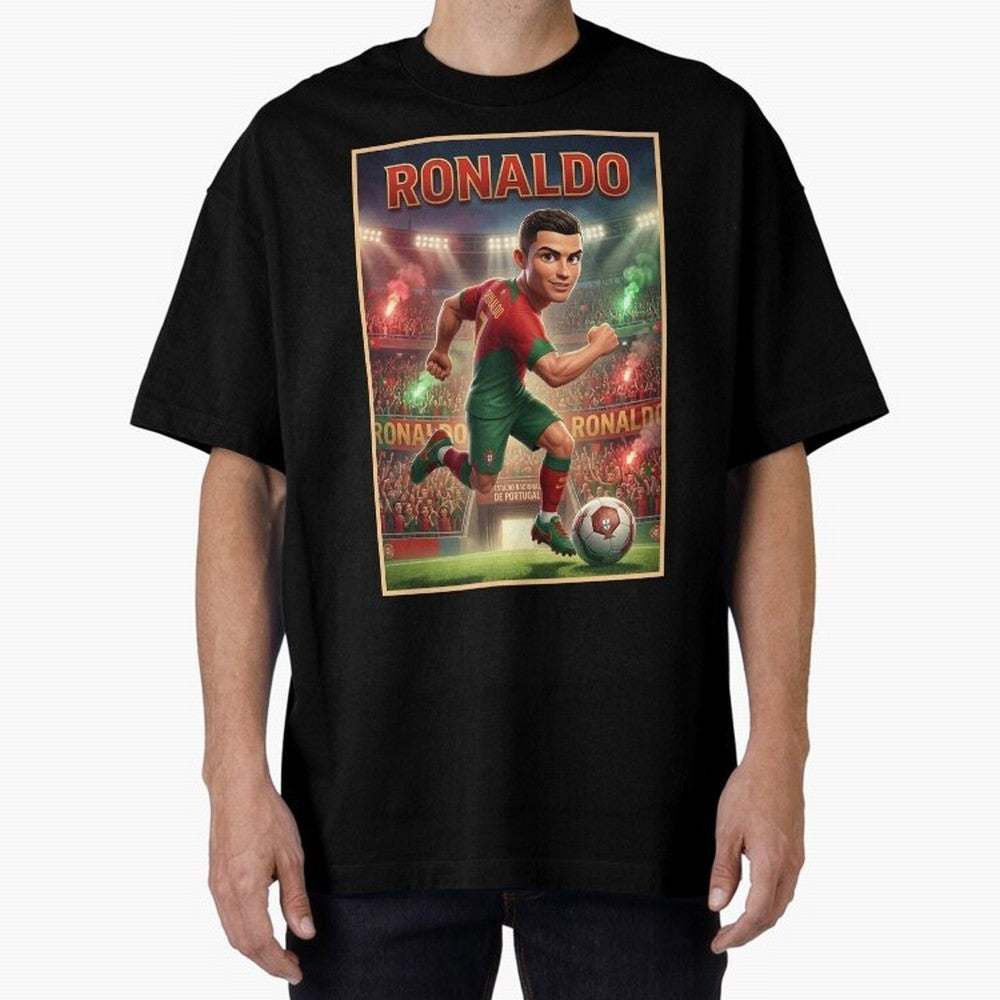 Ronaldo Oversized T-Shirt Celebrate Unforgettable Nights in the FIFA World Cup 2026 Group Stage Journey through Messi, CR7 and Mbappe Highlights, England and Germany Pride, Goal Celebration Energy, Supporter Heritage, Football Icons and Worldwide
