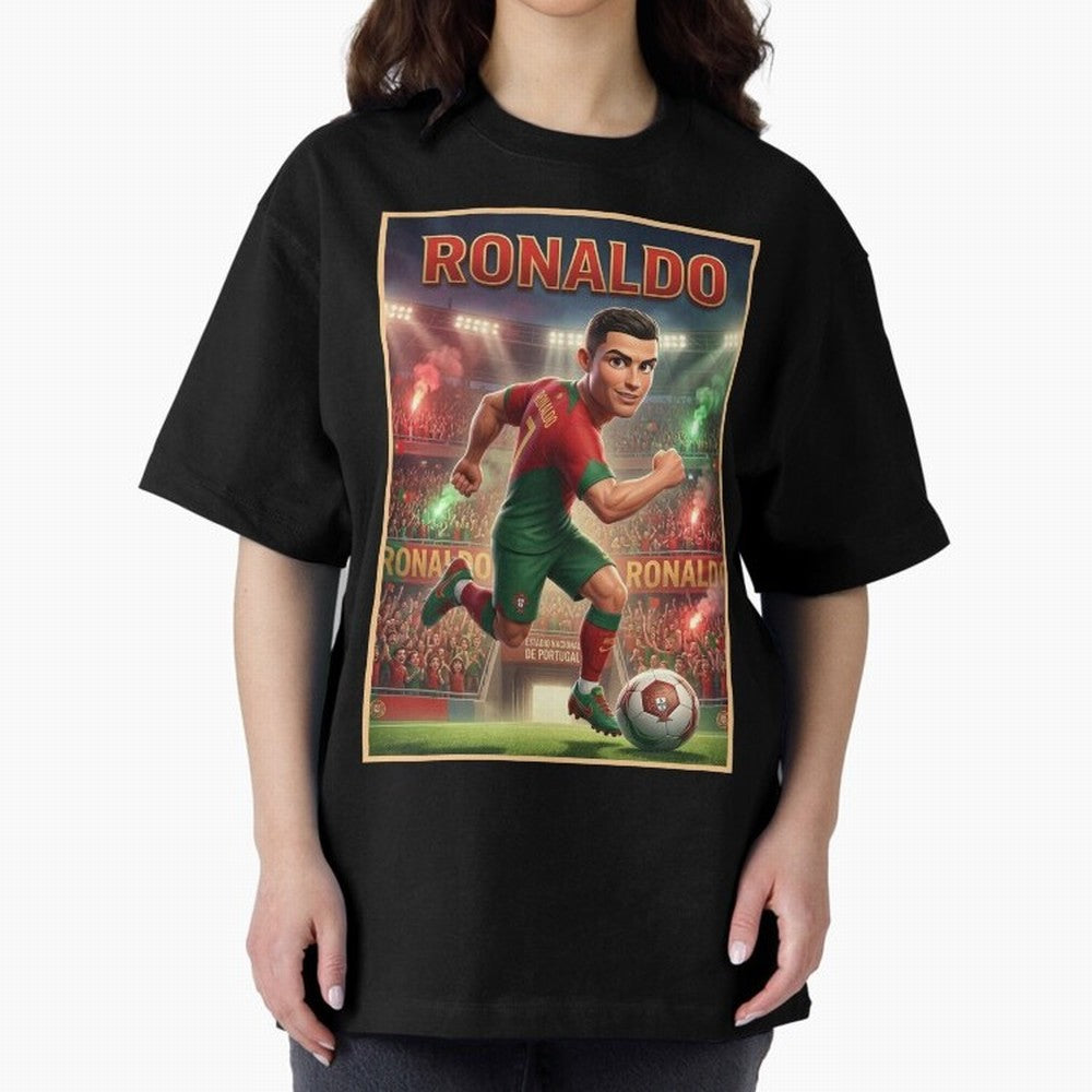 Ronaldo Oversized T-Shirt Celebrate Unforgettable Nights in the FIFA World Cup 2026 Group Stage Journey through Messi, CR7 and Mbappe Highlights, England and Germany Pride, Goal Celebration Energy, Supporter Heritage, Football Icons and Worldwide