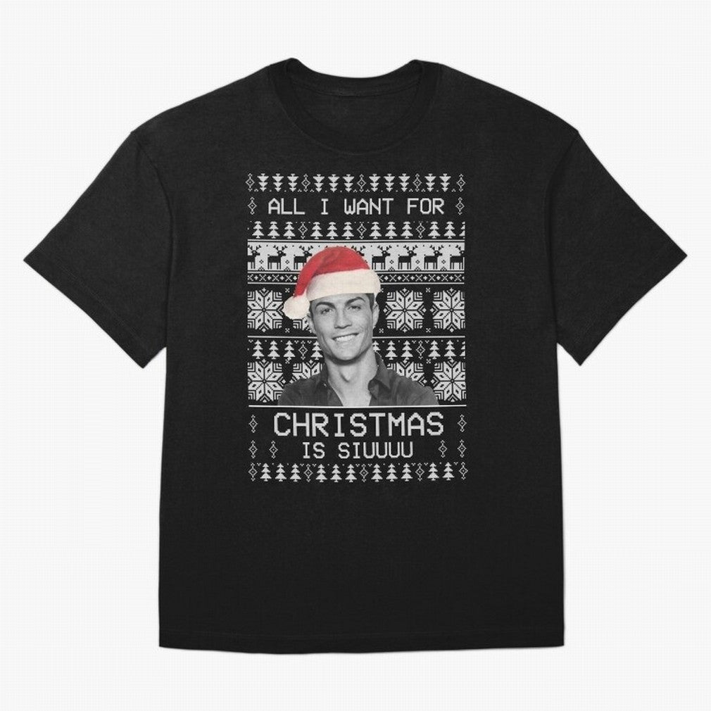 cristiano ronaldo siuuu funny christmas sweater Oversized T-Shirt Live the Energy of FIFA World Cup 2026 Spirit, Built around Argentina and Brazil, Messi, Vintage Soccer Flavor, Modern Football Stars, National Flags and Final Night Emotion; Ideal
