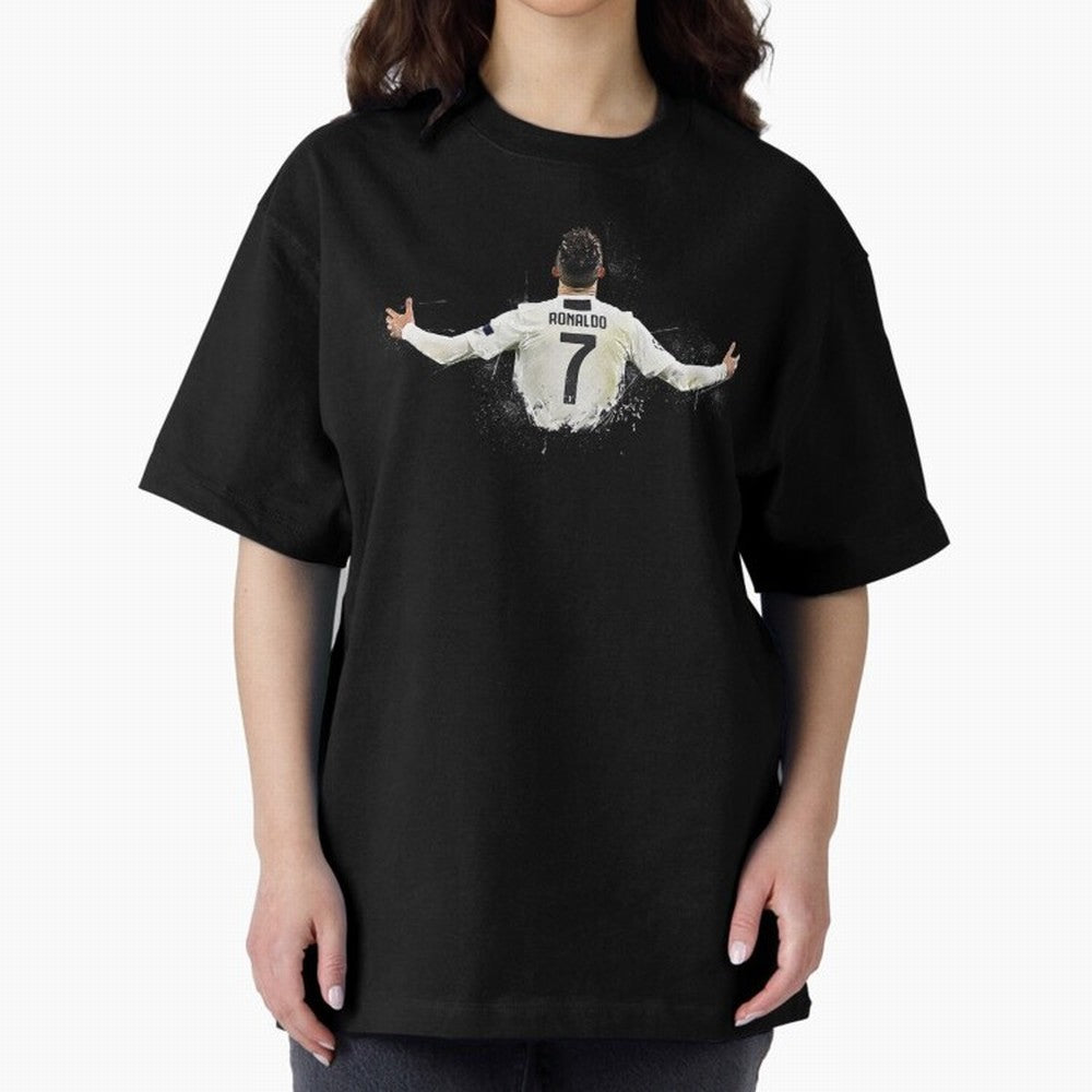 Cristiano Ronaldo Juventus Abstract Paintings Oversized T-Shirt Keep Football History Alive during Global Football Passion for FIFA World Cup 2026 USA Canada Mexico, Built around Messi and Cristiano Ronaldo, Brazil, Championship Spirit, Famous