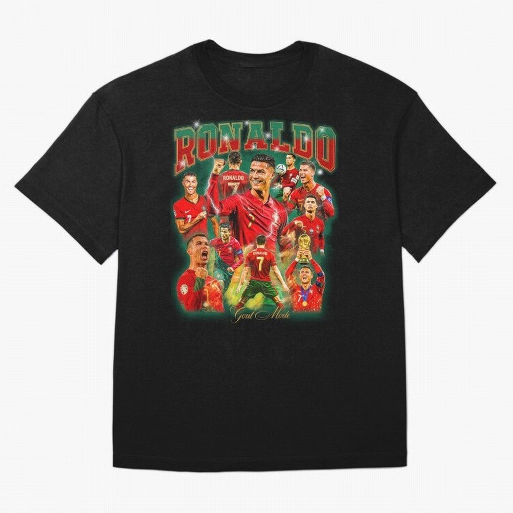 Ronaldo Vintage Bootleg Design Oversized T-Shirt Create Global Football Passion for FIFA World Cup 2026 USA Canada Mexico, Celebrating Messi and Cristiano Ronaldo, Netherlands, Championship Spirit, Famous Goals, Roaring Crowds and International