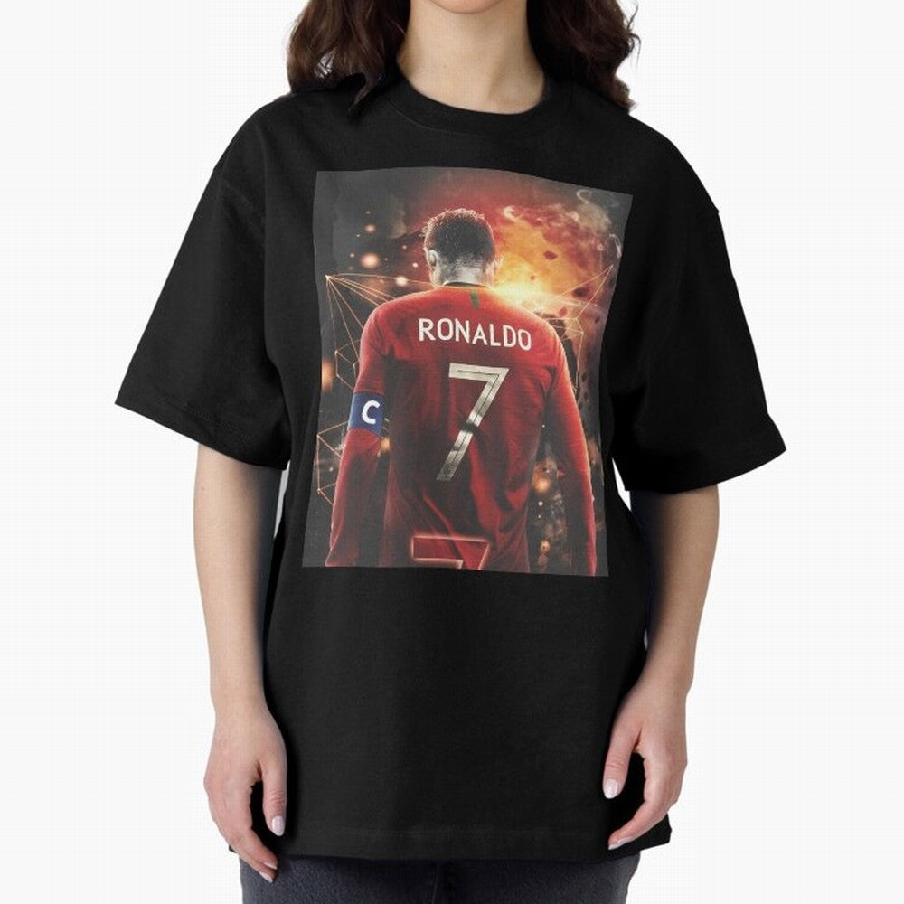 Cristiano Ronaldo Art iPad Case _amp_ Skin Oversized T-Shirt Share Global Football Passion for FIFA World Cup 2026, Celebrating Neymar, England, France and Netherlands, Championship Spirit, Famous Goals, Roaring Crowds and International Football