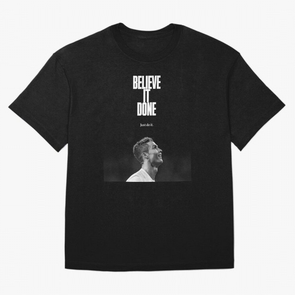 CRISTIANO RONALDO BELIVE IT DONE Oversized T-Shirt Honor the Beautiful Game during Match Day Hype around FIFA World Cup 2026 USA Canada Mexico, Cristiano Ronaldo, Haaland and CR7, England and Germany, Football Festival Excitement, Trophy Ambitions,