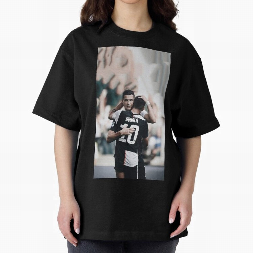 ronaldo with dybala Oversized T-Shirt Follow Every Goal of FIFA World Cup 2026 Spirit, with Netherlands, CR7, Global Supporter Spirit, Legendary Goals, National Colors and Tournament Celebration; Perfect for Supporters Who Want Bold Football
