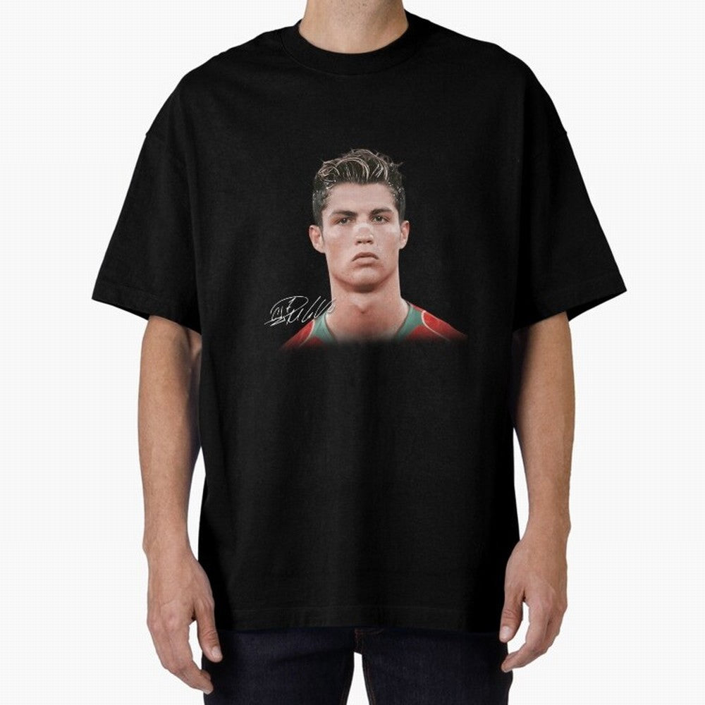 Cristiano Ronaldo Oversized T-Shirt Capture Stadium Memories from Match Day Hype around FIFA World Cup 2026 Group Stage, Messi and Cristiano Ronaldo, England, France and Netherlands, Sports Nostalgia, International Competition, Famous Players and