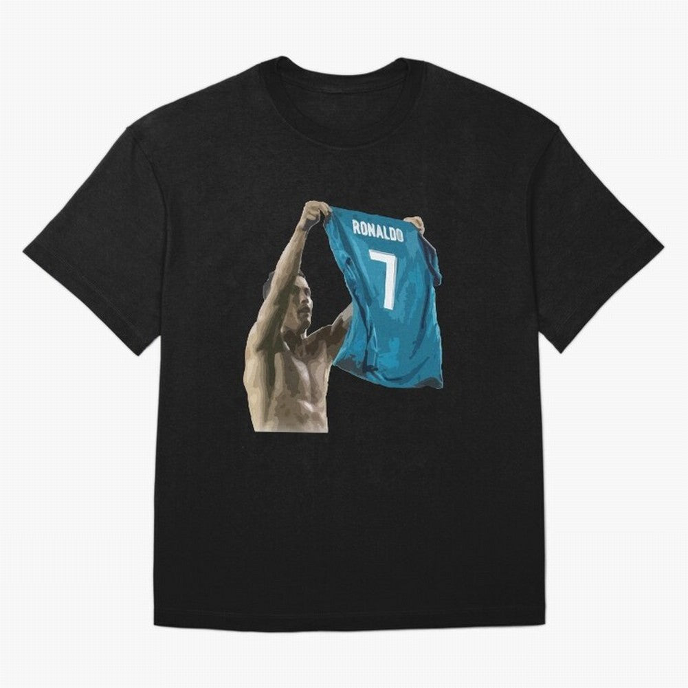 Cristiano Ronaldo celebration goal against Barcelona Oversized T-Shirt Build Global Football Passion for FIFA World Cup 2026 USA Canada Mexico, Inspired by Cristiano Ronaldo, Haaland and CR7, France and Portugal, Fan Favorite Moments, National Team