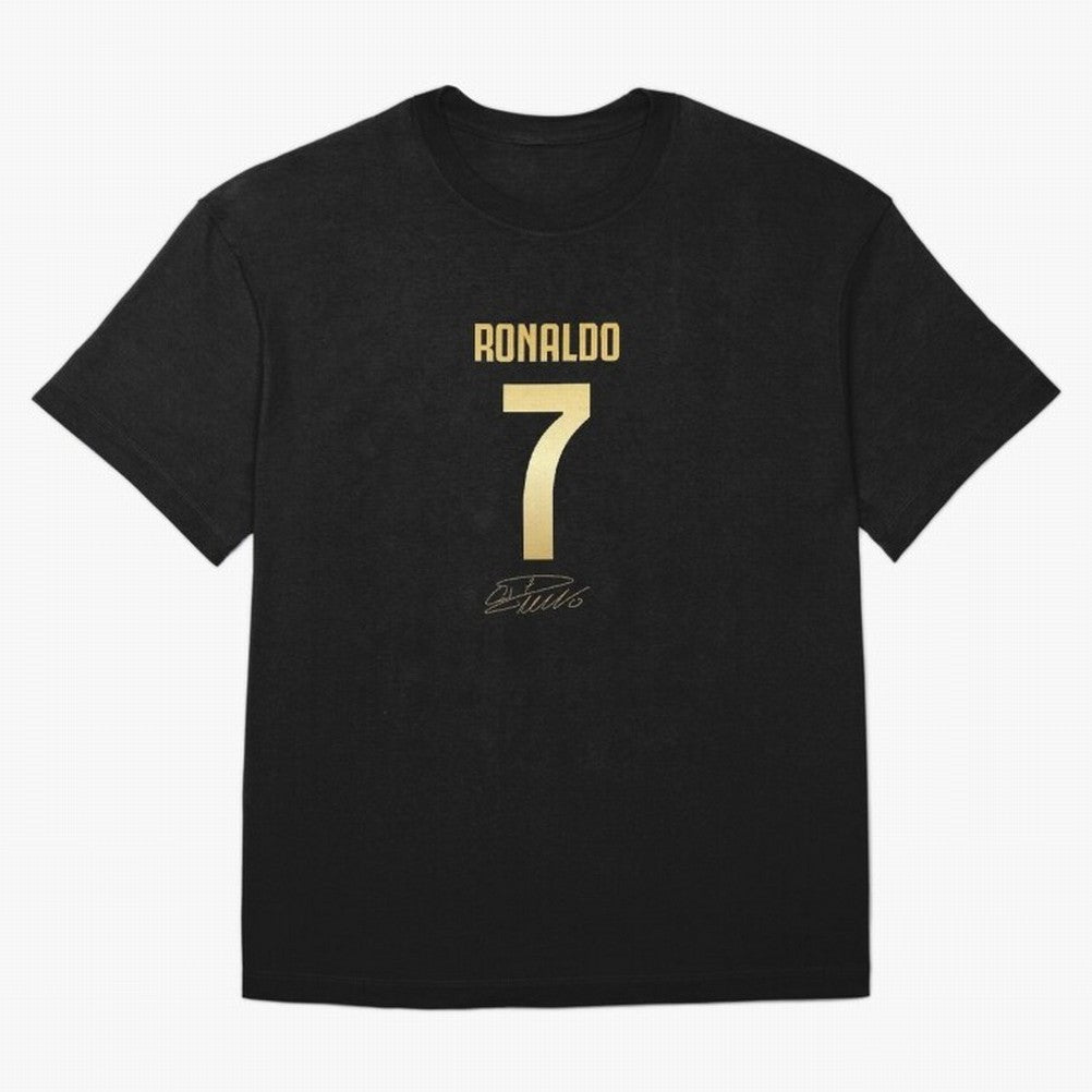 CR7 Cristiano Ronaldo Black And Gold Luxury Drawstring Bag Oversized T-Shirt Show Your Love for the FIFA World Cup 2026 Journey through Cristiano Ronaldo, Haaland and CR7 Highlights, England and Germany Pride, Stadium Chants, National Pride, Trophy