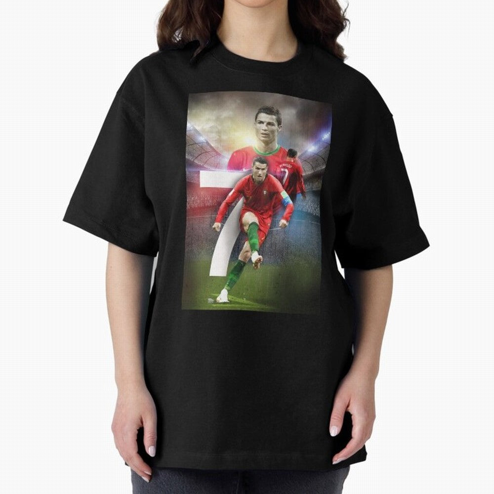 Cristiano Ronaldo Manchester United 4 Oversized T-Shirt Celebrate the Biggest Stage of the FIFA World Cup 2026 Group Stage Journey through Messi, Neymar and Mbappe Highlights, England and Germany Pride, Worldwide Fan Energy, Dramatic Goals, Stadium