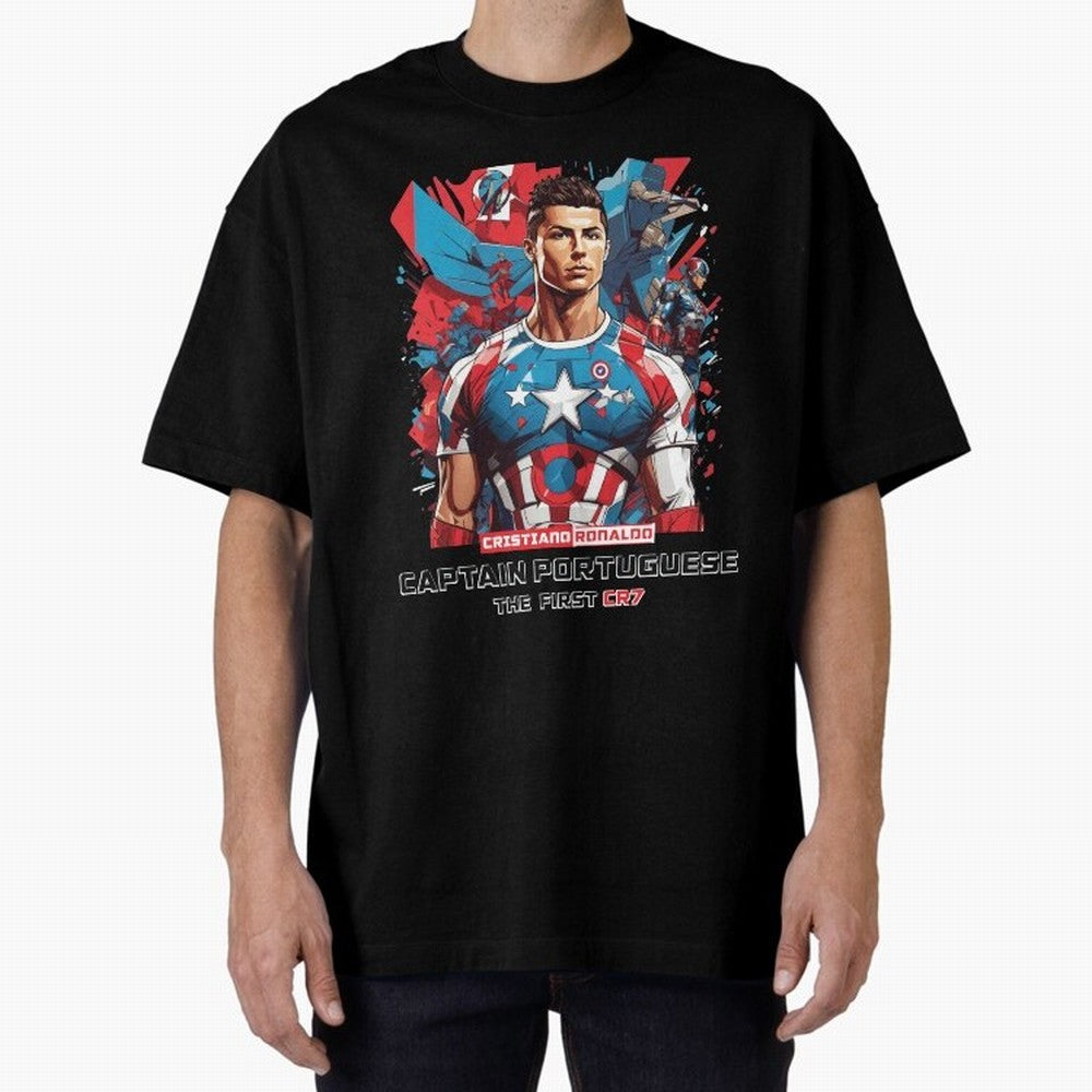 Cristiano Ronaldo Captain Portuguese Oversized T-Shirt Remember Iconic Moments from Global Football Passion for FIFA World Cup 2026, Filled with Messi, Neymar and Mbappe, Germany, Global Supporter Spirit, Legendary Goals, National Colors and