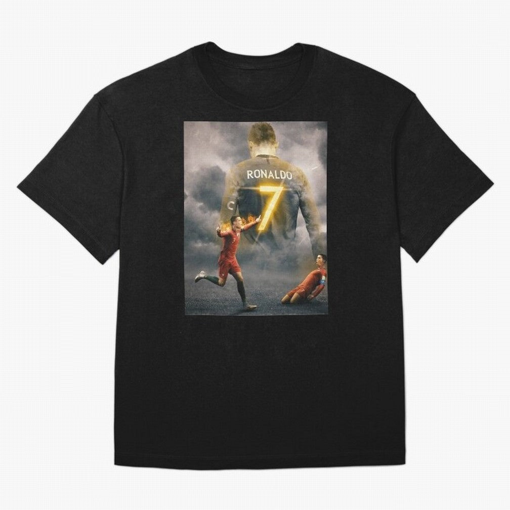 Art CR7 Wallpaper Oversized T-Shirt Bring International Match Energy to Global Football Passion for FIFA World Cup 2026 Group Stage, Celebrating CR7 and Messi, Spain, Championship Spirit, Famous Goals, Roaring Crowds and International Football