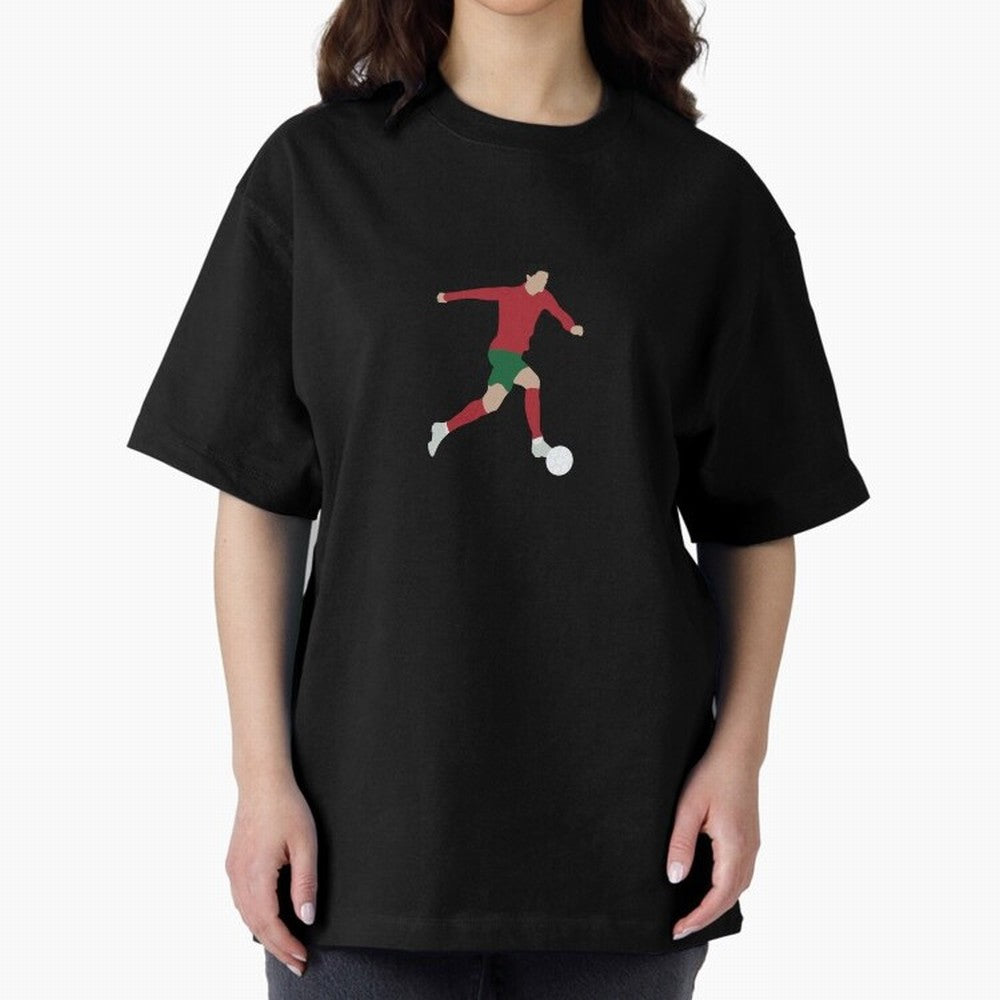 Cristiano Ronaldo Oversized T-Shirt Honor Football Greatness during Global Football Passion for FIFA World Cup 2026, Made for Mbappe and Neymar, Portugal, Stadium Chants, National Pride, Trophy Dreams and Unforgettable Football Memories; Made for