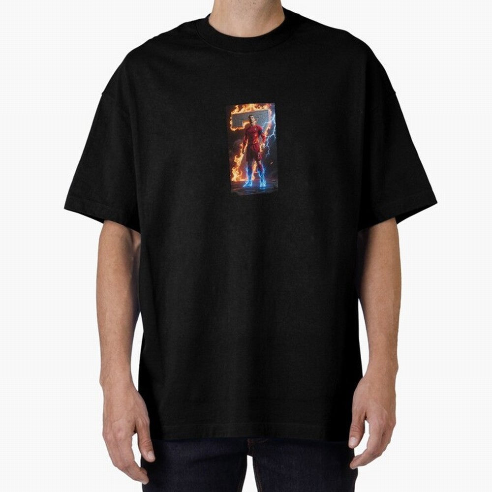 Christiano Ronaldo Cr7 Oversized T-Shirt Celebrate Golden Goal Energy in FIFA World Cup 2026 USA Canada Mexico Spirit, Centered on Spain and Netherlands, Mbappe and Neymar, Supporter Pride, Iconic Celebrations, Legendary Names and Global Match Day