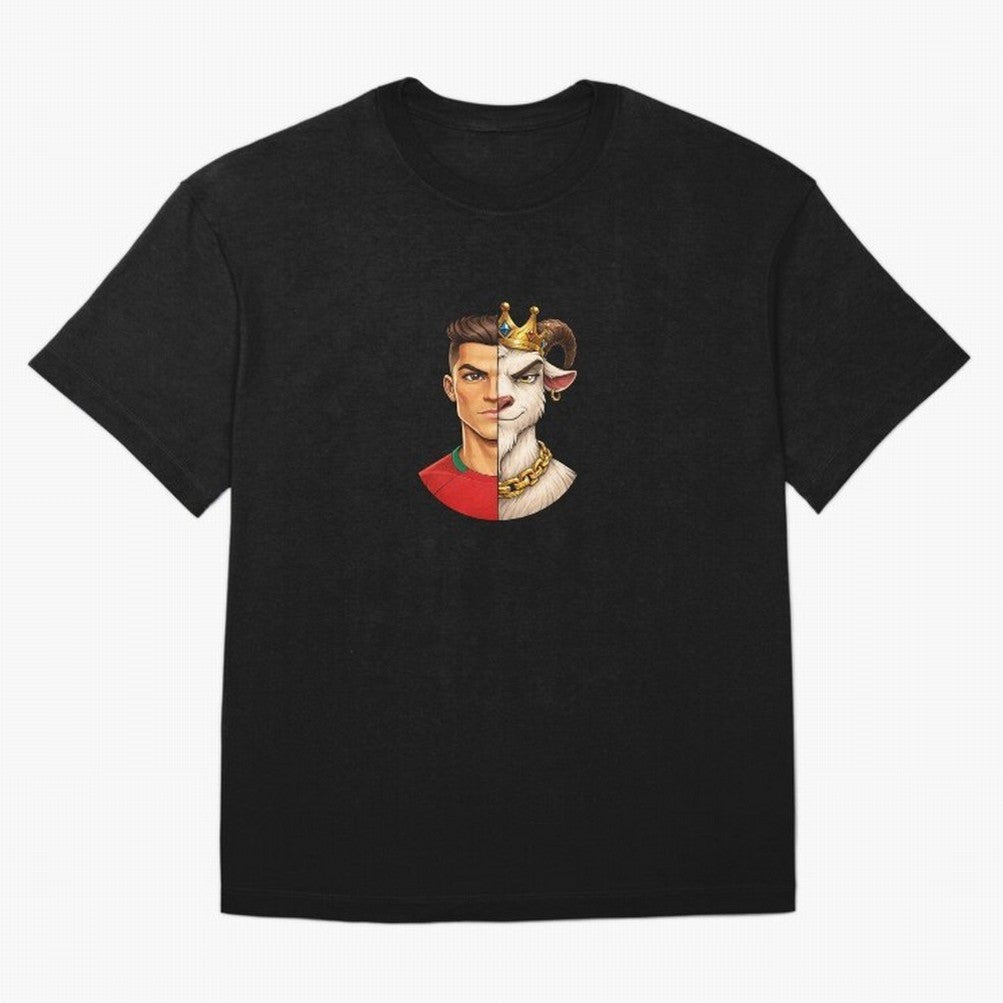 Half Man Half Goat - Cristiano Ronaldo Oversized T-Shirt Show Support during the FIFA World Cup 2026 Group Stage Journey through Messi and Cristiano Ronaldo Highlights, Brazil Pride, Match Day Excitement, Supporter Culture, Golden Goals and Global