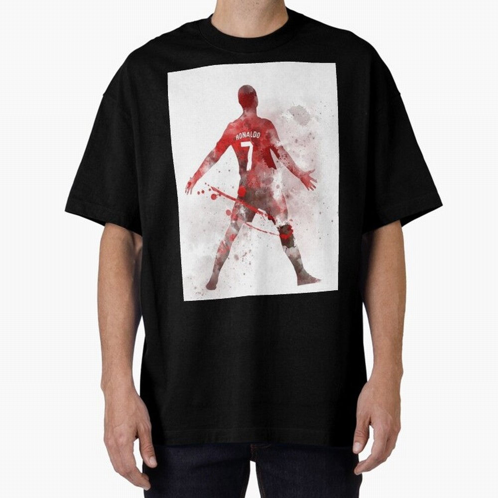 Cristiano Ronaldo Oversized T-Shirt Back the Journey through the FIFA World Cup 2026 USA Canada Mexico Journey through Cristiano Ronaldo Highlights, Portugal, Spain and Germany Pride, Goal Celebration Energy, Supporter Heritage, Football Icons and