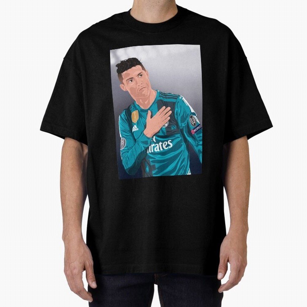 Cristiano Ronaldo Oversized T-Shirt Embrace the FIFA World Cup 2026 Group Stage Journey through Haaland Highlights, France Pride, Retro Football Energy, Iconic Rivalries, Trophy Chase Drama and Stadium Atmosphere; Perfect for Fans, Collectors,