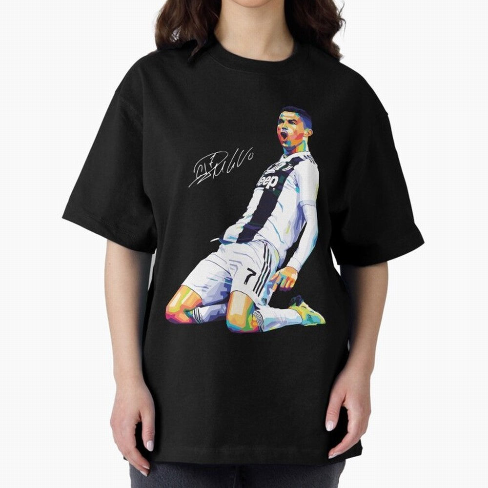 C Ronaldo Wpap Pop Art Oversized T-Shirt Bring Bold Fan Energy to the FIFA World Cup 2026 USA Canada Mexico Journey through Messi, CR7 and Mbappe Highlights, France Pride, Classic Soccer Heritage, Championship Pressure, Fan Loyalty and