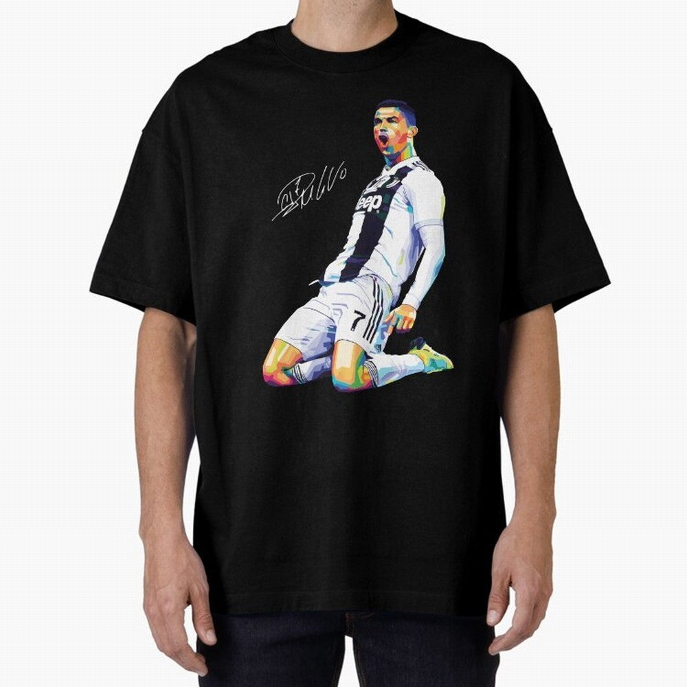 C Ronaldo Wpap Pop Art Oversized T-Shirt Bring Bold Fan Energy to the FIFA World Cup 2026 USA Canada Mexico Journey through Messi, CR7 and Mbappe Highlights, France Pride, Classic Soccer Heritage, Championship Pressure, Fan Loyalty and